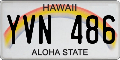 HI license plate YVN486