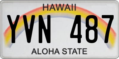 HI license plate YVN487