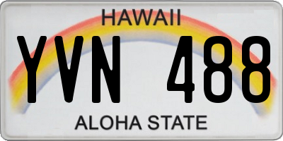 HI license plate YVN488