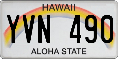 HI license plate YVN490