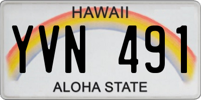 HI license plate YVN491