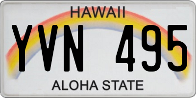 HI license plate YVN495