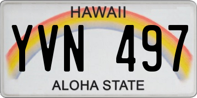 HI license plate YVN497