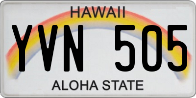 HI license plate YVN505