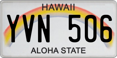 HI license plate YVN506