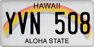HI license plate YVN508