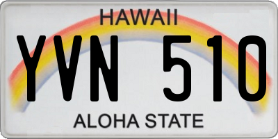HI license plate YVN510