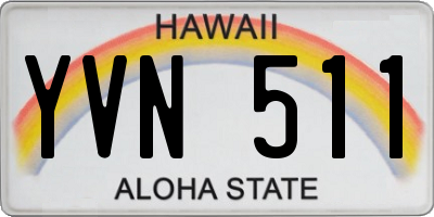 HI license plate YVN511