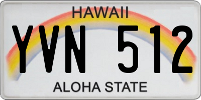HI license plate YVN512