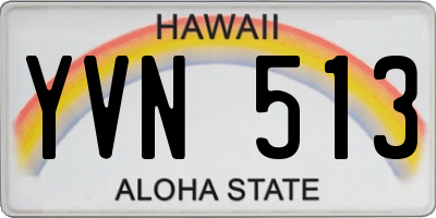 HI license plate YVN513