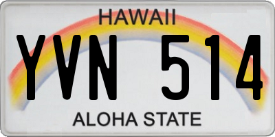 HI license plate YVN514