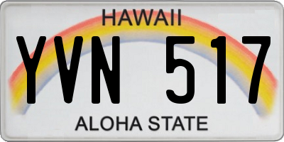 HI license plate YVN517
