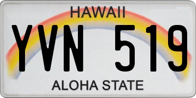 HI license plate YVN519
