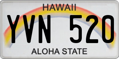 HI license plate YVN520