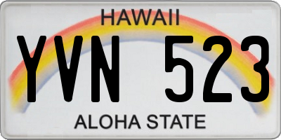 HI license plate YVN523