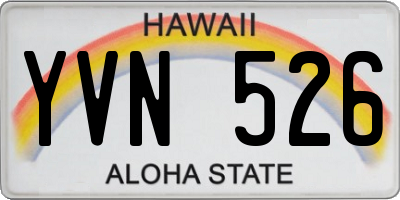 HI license plate YVN526