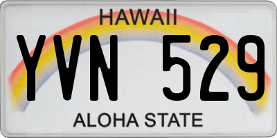HI license plate YVN529