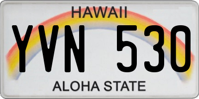 HI license plate YVN530