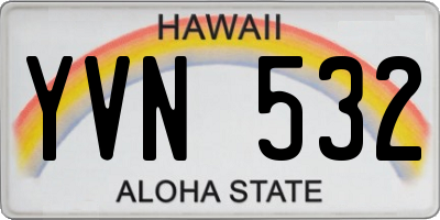 HI license plate YVN532