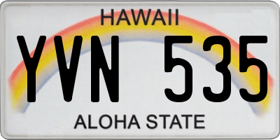 HI license plate YVN535