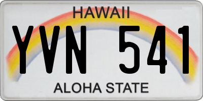 HI license plate YVN541