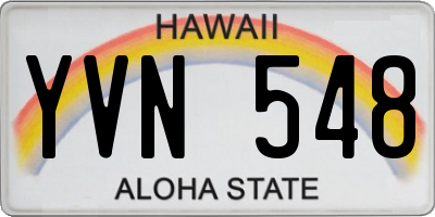 HI license plate YVN548