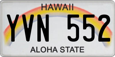 HI license plate YVN552
