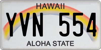 HI license plate YVN554