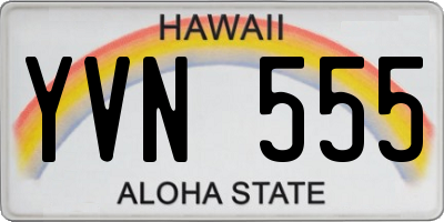 HI license plate YVN555