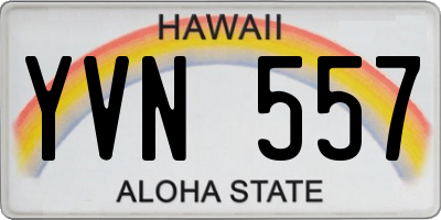 HI license plate YVN557