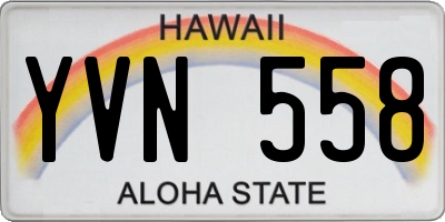 HI license plate YVN558