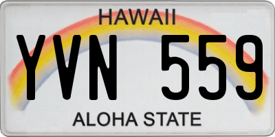 HI license plate YVN559
