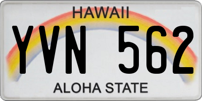HI license plate YVN562