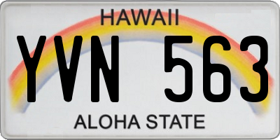 HI license plate YVN563