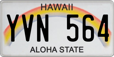 HI license plate YVN564