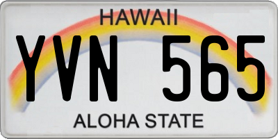 HI license plate YVN565