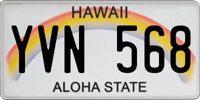 HI license plate YVN568