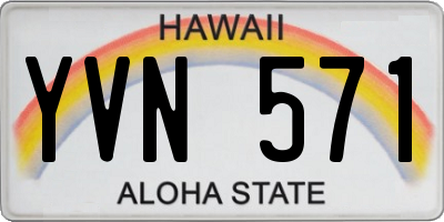 HI license plate YVN571