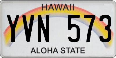 HI license plate YVN573