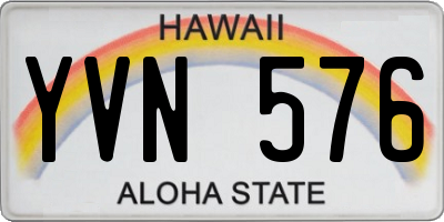HI license plate YVN576