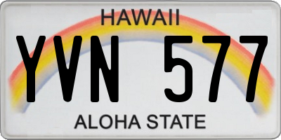 HI license plate YVN577