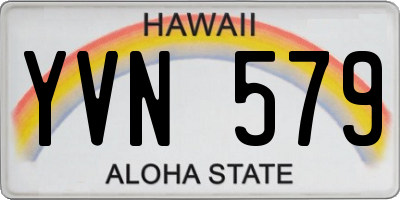 HI license plate YVN579