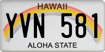HI license plate YVN581