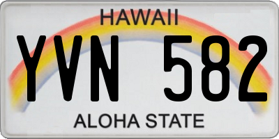 HI license plate YVN582