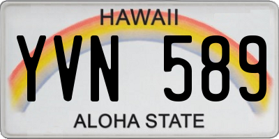 HI license plate YVN589