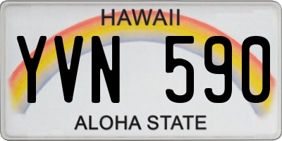 HI license plate YVN590