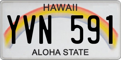 HI license plate YVN591