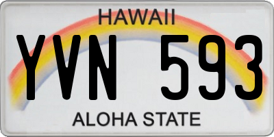 HI license plate YVN593