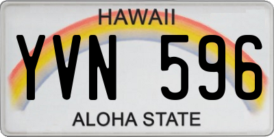 HI license plate YVN596