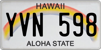 HI license plate YVN598